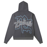 MIXED EMOTION Grey Rhinestone Hoodie